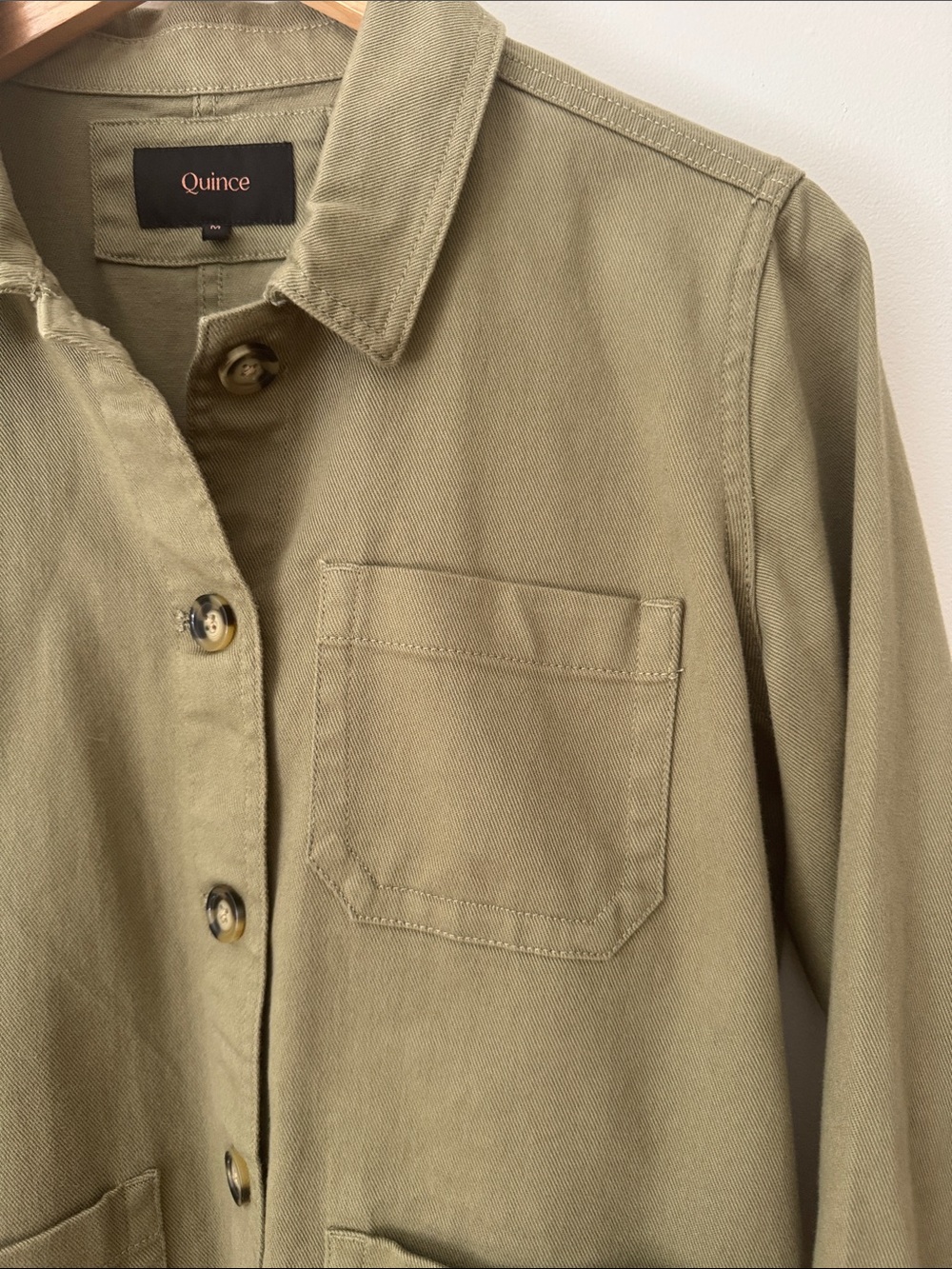 Quince | Organic Cotton Comfort Stretch Chore Jacket in Olive Green | Size M - Picture 4 of 12